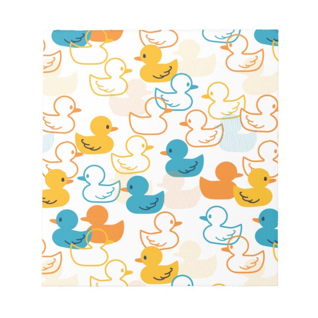 Happy Swimming a Paddling of Ducks Pattern II Notepad (Front)