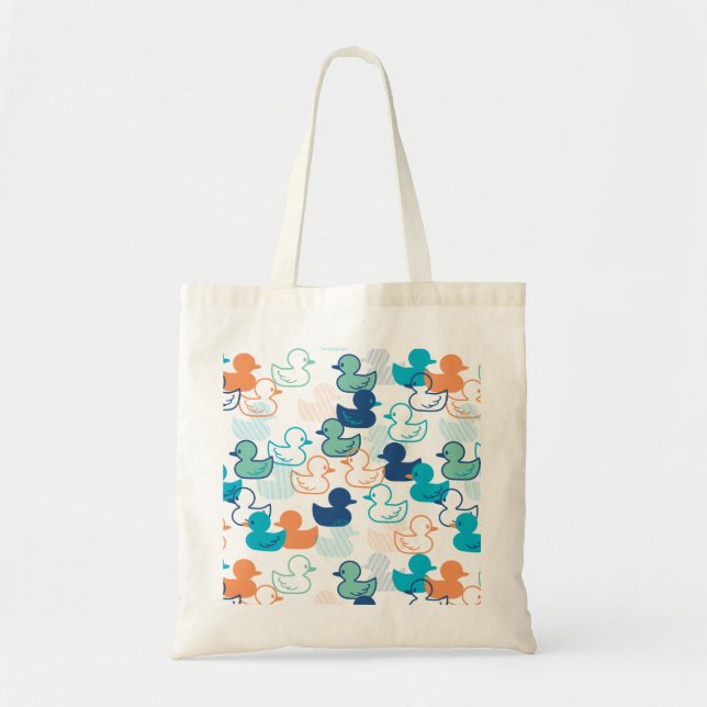 Happy Swimming a Paddling of Ducks Pattern III Tote Bag (Front)