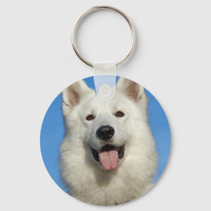Happy Swiss Shepherd dog Key Ring