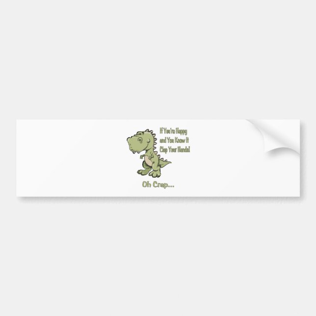 Happy T-Rex Bumper Sticker (Front)