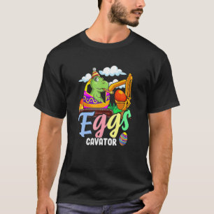 Happy T Rex Easter Dinosaur Egg Excavator Eggs Cav T-Shirt