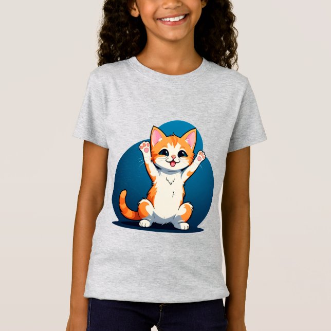 Happy Tabby Kitten T-Shirt (Front)