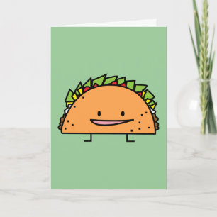 Happy Taco corn shell beef meat salsa Mexican food Thank You Card