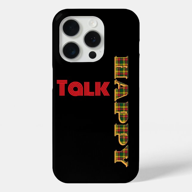 Happy Talk Plaid Black   Case-Mate iPhone Case (Back)