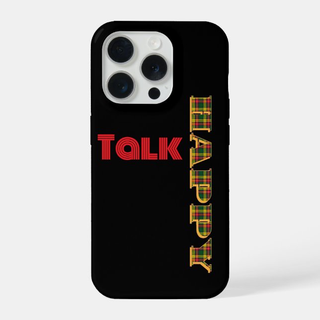 Happy Talk Plaid Black   iPhone Case (Back)