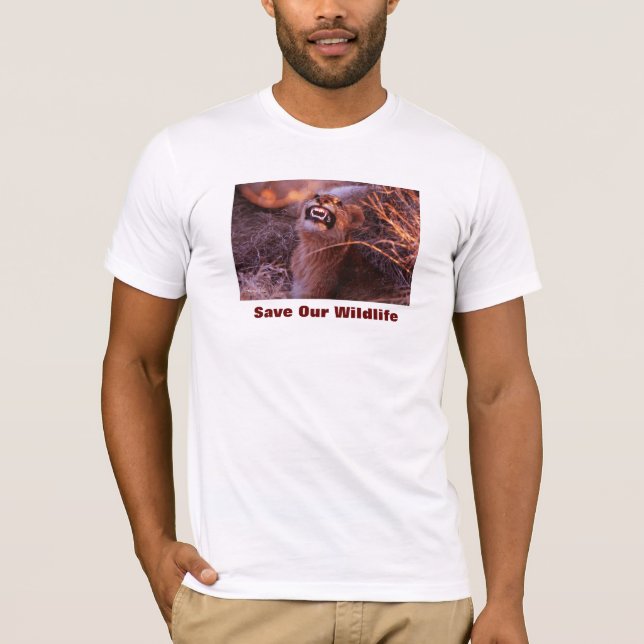 Happy Tau, Lion, Save Our Wildlife Tshirt (Front)
