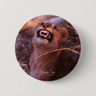 Happy Tau, Smiling Lion Cub 6 Cm Round Badge