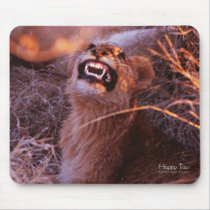 Happy Tau, Smiling Lion Cub Mouse Pad