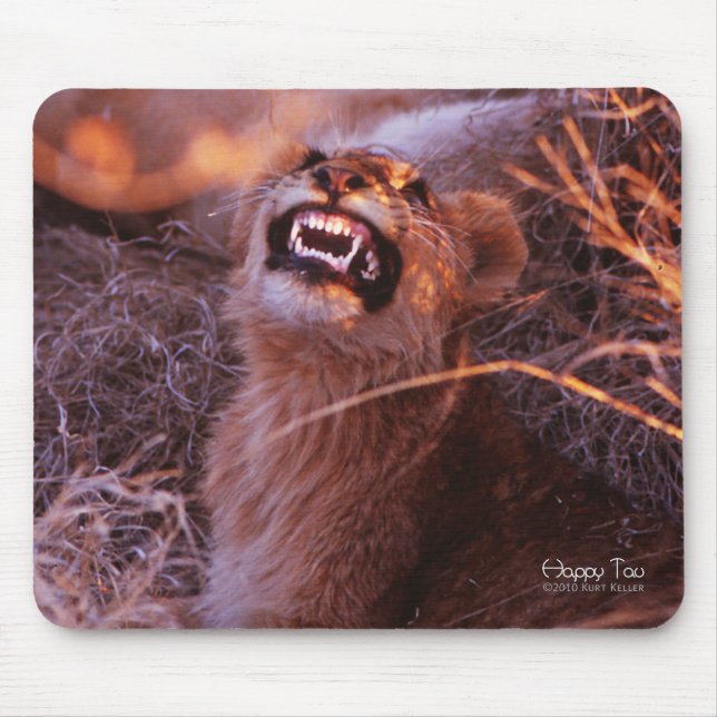Happy Tau, Smiling Lion Cub Mouse Pad (Front)