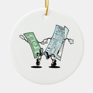 happy tax day ceramic tree decoration