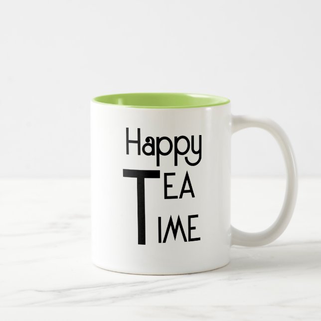 Happy Tea Time  Two-Tone Coffee Mug (Right)