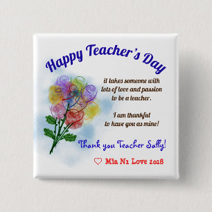 Happy Teacher’s Day 15 Cm Square Badge