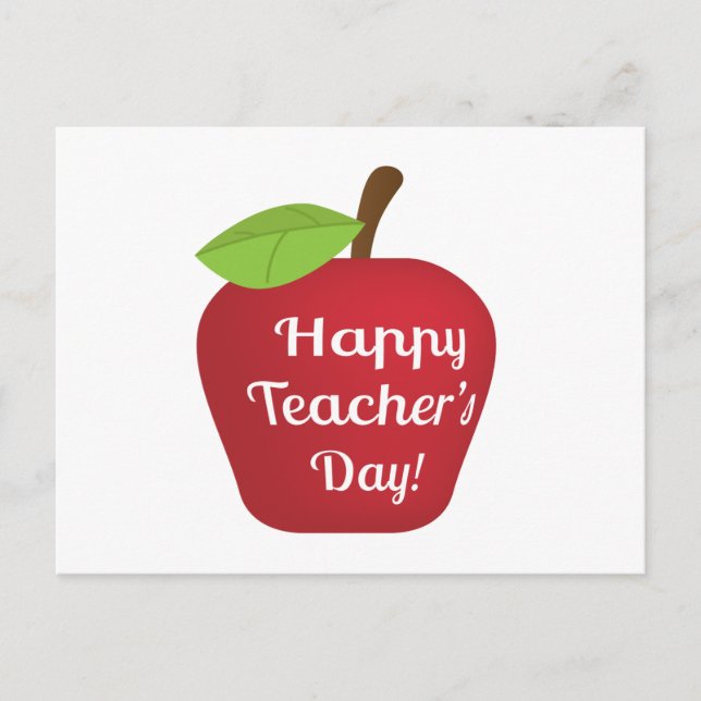 Happy Teacher's Day Apple Postcard (Front)