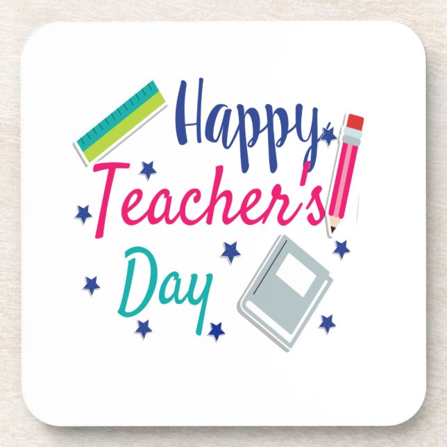 Happy teacher's day    coaster (Front)