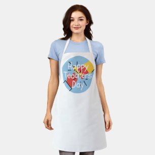 Happy Teacher's Day With Geometric Shapes Apron