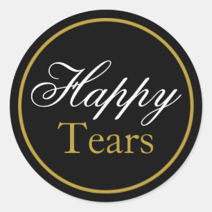 "Happy Tears" Wedding Sticker - Black Gold