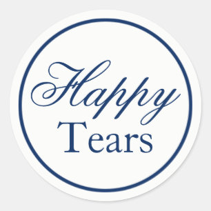 "Happy Tears" Wedding Sticker - Navy