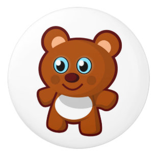 HAPPY TEDDY BEAR CERAMIC KNOB