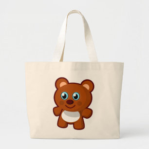 HAPPY TEDDY BEAR LARGE TOTE BAG