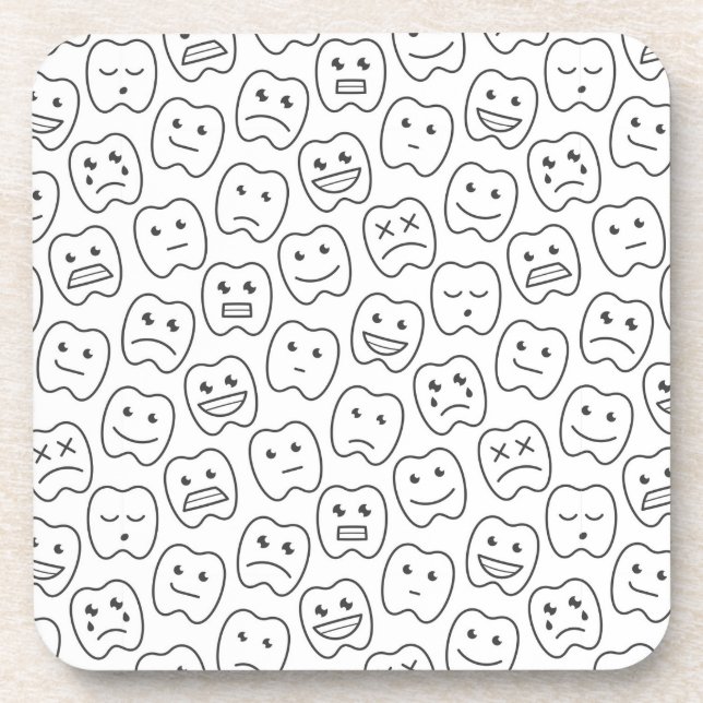 Happy Teeth Pattern Coaster (Front)