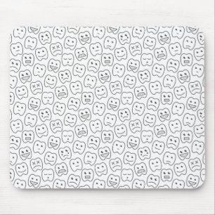 Happy Teeth Pattern Mouse Pad