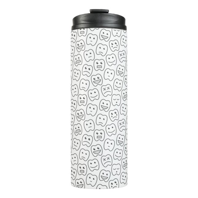 Happy Teeth Pattern Thermal Tumbler (Front)