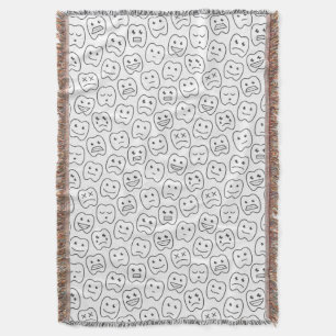 Happy Teeth Pattern Throw Blanket