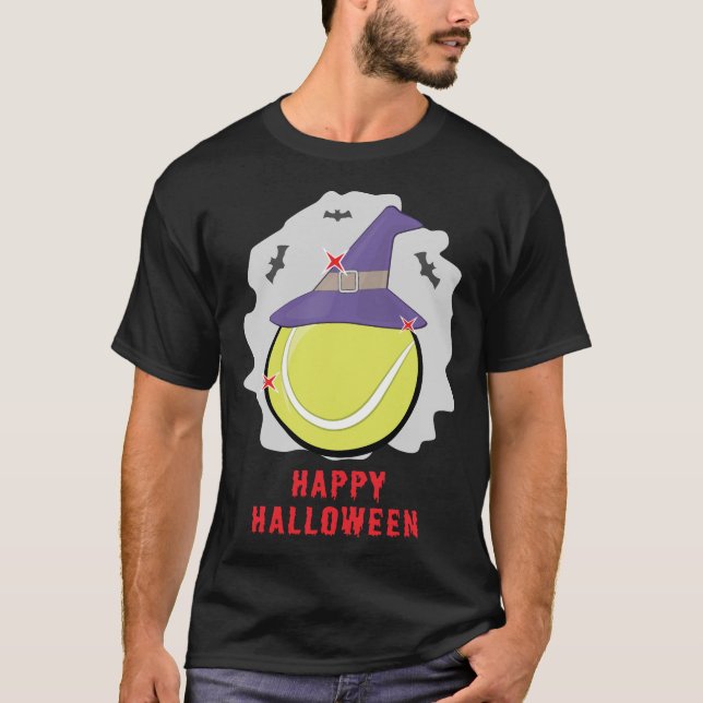 Happy Tennis Halloween - Funny T-Shirt (Front)