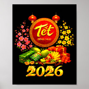 Happy Tet 2026 Year Of The Horse Vietnamese Tet Ng Poster