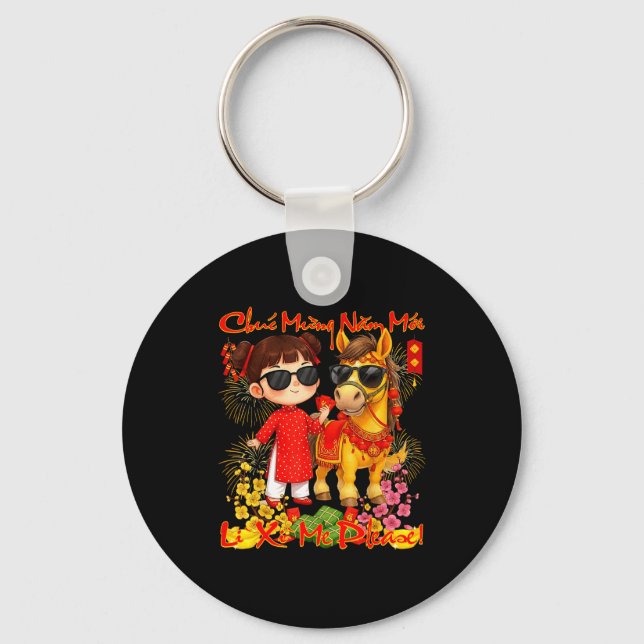 Happy Tet Chuc Mung Nam Moi 2026 Li Xi Me Please K Key Ring (Front)