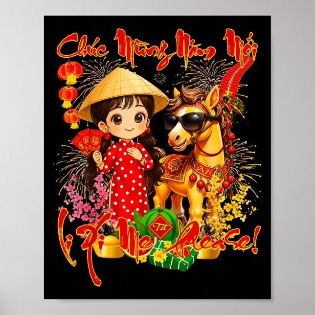 Happy Tet Chuc Mung Nam Moi 2026 Li Xi Me Please K Poster (Front)