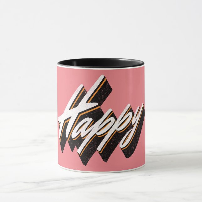 Happy text design mug (Center)
