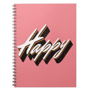Happy text design notebook