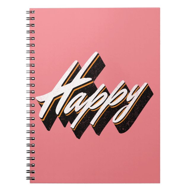 Happy text design notebook (Front)