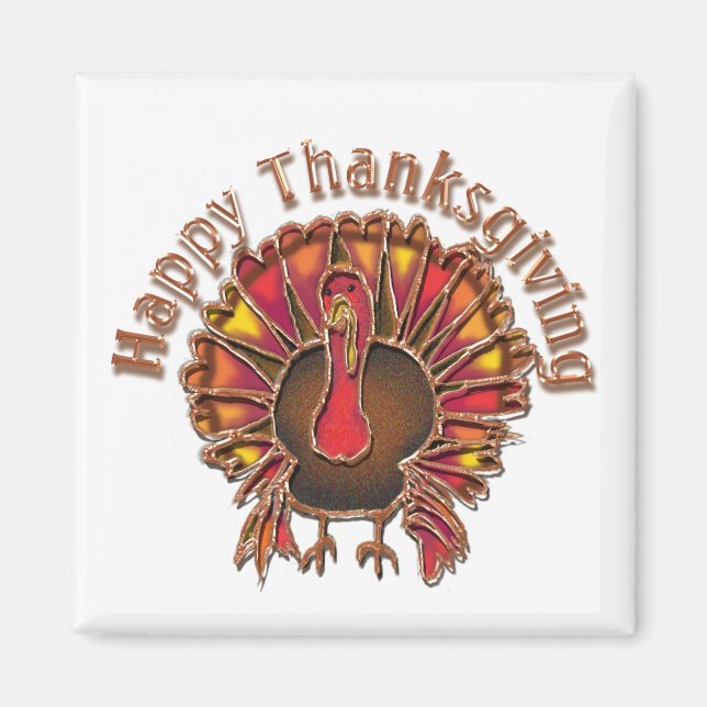 HAPPY THANKGIVING TURKEY by SHARON SHARPE Magnet (Front)