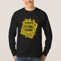Happy Thanks Giving In Yellow Background Thanksgiv