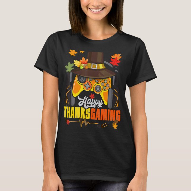 Happy Thanksgaming Cute Video Game Controller Than T-Shirt (Front)