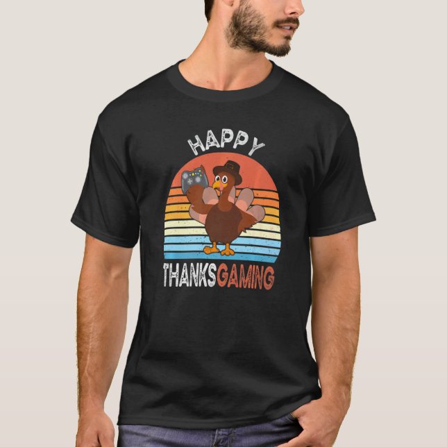 Happy Thanksgaming Cute Video Game Controller Than T-Shirt (Front)