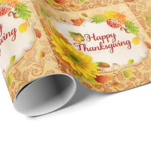 Happy Thanksgiving 13 Wrapping Paper Options