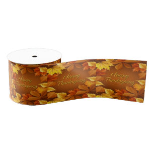 Happy Thanksgiving 1 3" Wide Ribbon Grosgrain Ribbon