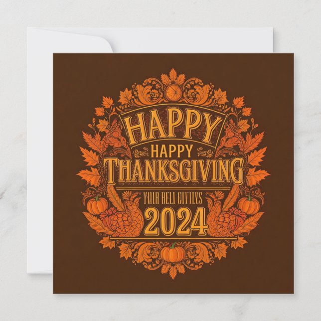HAPPY THANKSGIVING 2024 HOLIDAY CARD (Front)