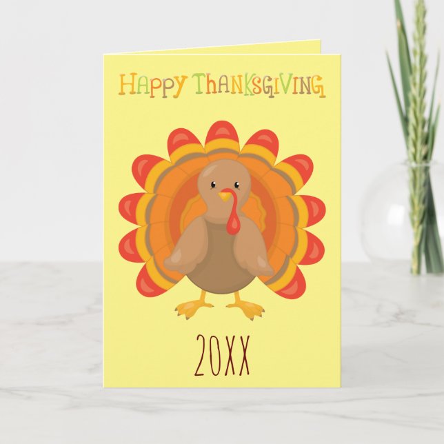 Happy Thanksgiving 20XX Holiday Card (Front)