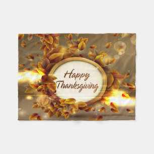 Happy Thanksgiving 3 Fleece Blanket