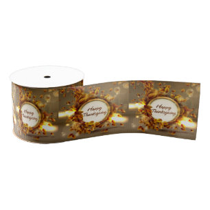 Happy Thanksgiving 3A - 3" Wide Ribbon Grosgrain Ribbon