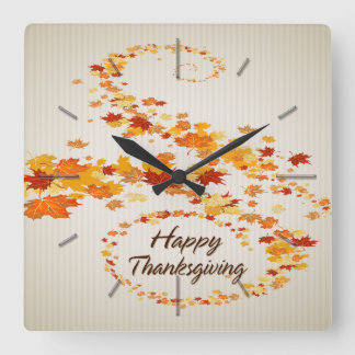 Happy Thanksgiving 4 Wall Clocks & Numeral Options
