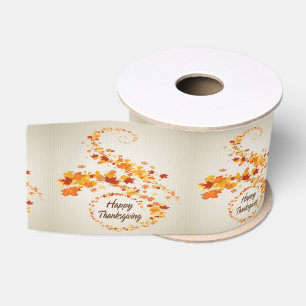 Happy Thanksgiving 4A  3" Wide Ribbon Grosgrain Ribbon