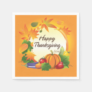 Happy Thanksgiving 5 Image Options Napkin