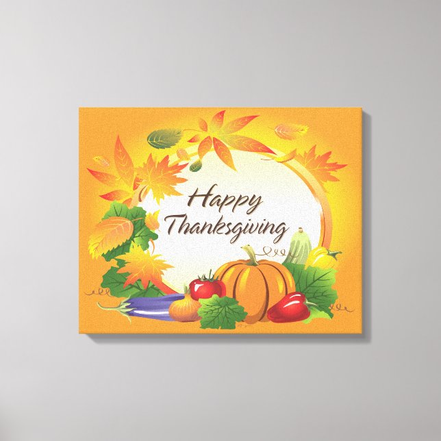 Happy Thanksgiving 5 Wrapped Canvas (Front)