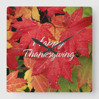 Happy Thanksgiving 8 Wall Clocks & Numeral Options