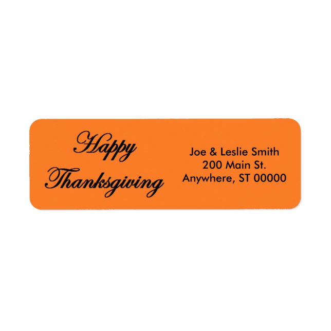 "Happy Thanksgiving" Address Labels (Front)